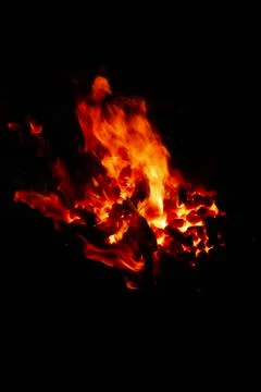 Charcoal bonfire on bugle 스톡 사진