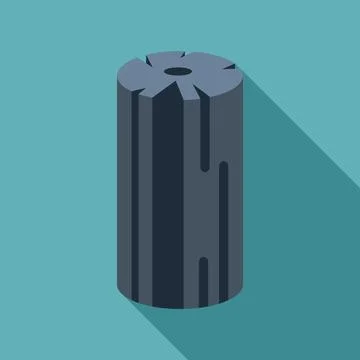 Charcoal briquette isometric flat design vector icon Stock Illustration
