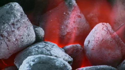 Charcoal burning in the BBQ Video stock 436603