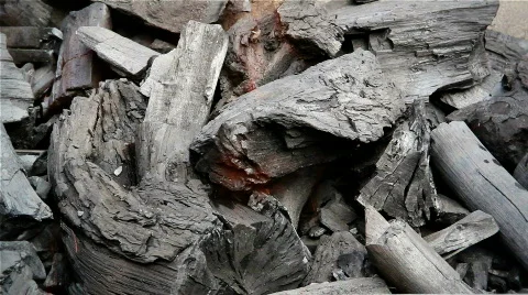 Charcoal burning Stock Footage 859876