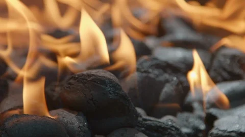 Charcoal Burning Stock Footage 97292507