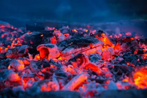 Charcoal close-up Stock Photos