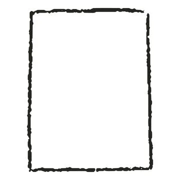 Charcoal, crayon outline geometric rectangle vector shape, scribble chalk pencil Stock Illustration