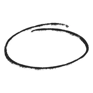 Charcoal, crayon outline oval vector shape, scribble chalk pencil texture, kid Stock Illustration