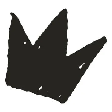 Charcoal, crayon sketch crown vector shape, scribble king symbol chalk or pencil Stock Illustration