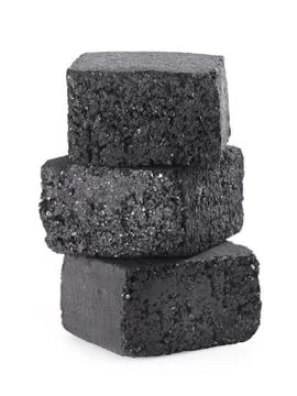 Charcoal cubes Stock Photos