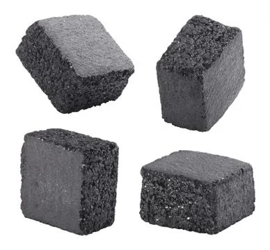Charcoal cubes Stock Photos