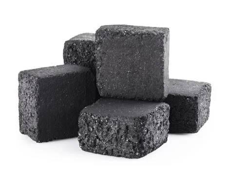 Charcoal cubes Stock-Fotos