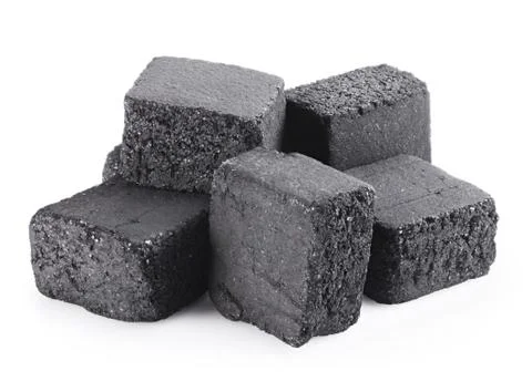Charcoal cubes Stock Photos