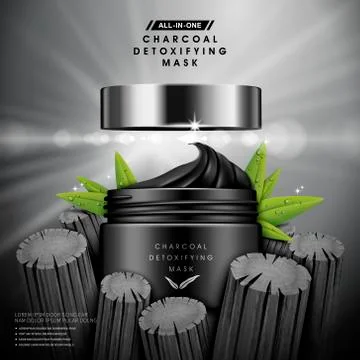 Charcoal detoxifying mask Illustrazione stock
