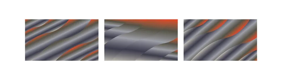 Charcoal Ember Gradient Wave Backgrounds in Gray Orange Red for Dramatic Wa.. Stock Illustration