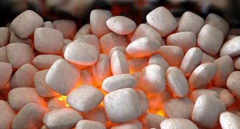 Charcoal Fire Burning Stock Illustration