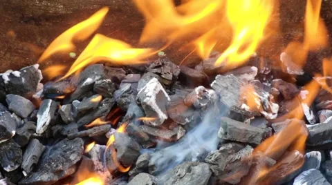 Charcoal fire Stock Footage 45426117