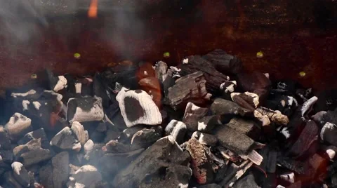 Charcoal fire Stock Footage 45426171