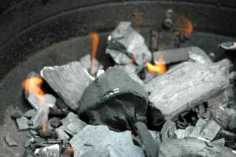 Charcoal fire Stock Photos