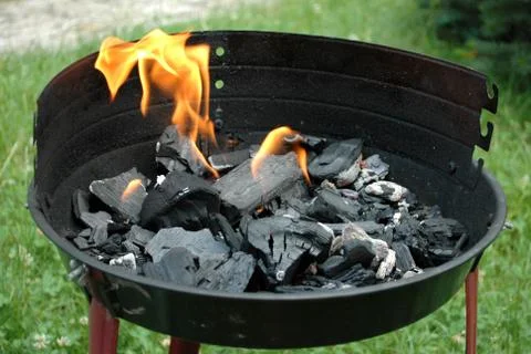 Charcoal fire Stock Photos