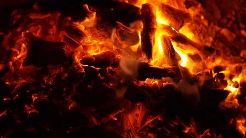 Charcoal Fire (slow motion) Stock-Footage 94328996