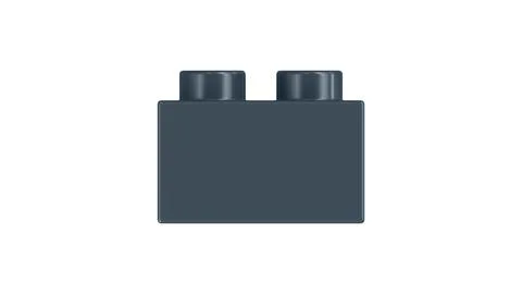 Charcoal Gray Plastic Building Block Isolated Minimal Design Stock Illustration