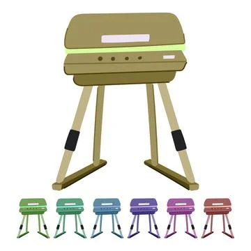 Charcoal grill bbq vector cartoon graphic 스톡 일러스트