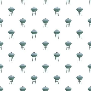 Charcoal grills forming a repeating pattern for a bbq or picnic background Stock Illustration