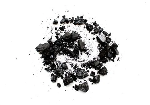 Charcoal isolated on white background Stock Photos