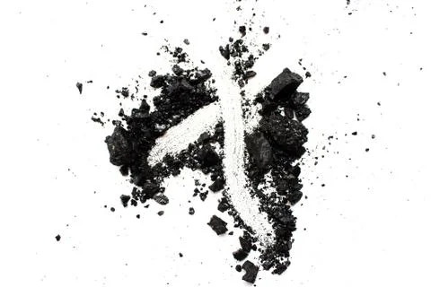 Charcoal isolated on white background Stock Photos