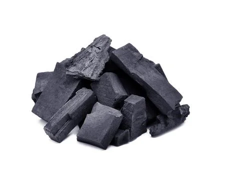 Charcoal isolated on white background Foto stock