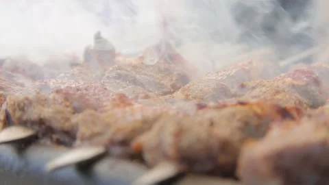 Charcoal kebab Stock Footage 137099060