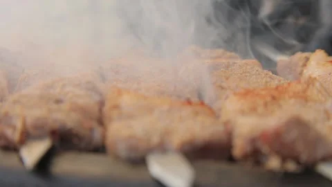 Charcoal kebab Stock Footage 137118931