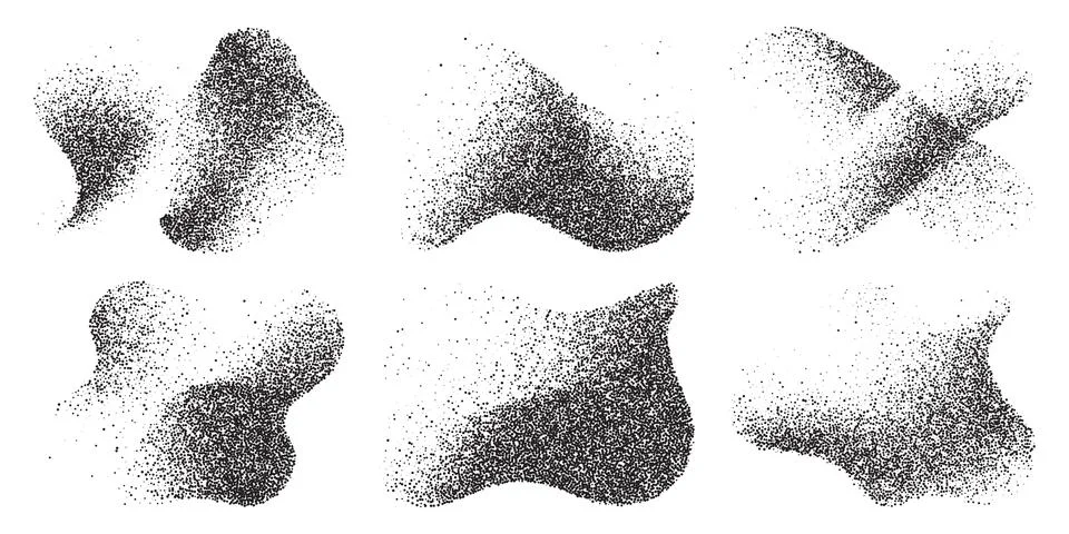 Charcoal Noise Elements Set Pattern Background. Vintage grain with splatter 스톡 일러스트