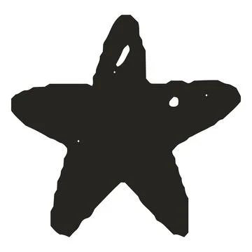Charcoal or crayon sketch five pointed star, scribble achievement figure chalk Illustrazione stock