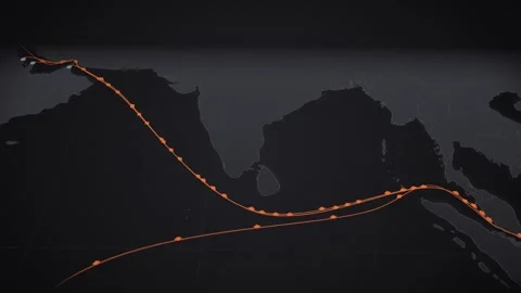 Charcoal Perspective Map With Drawn Lanes Tracing The Bunker Fuel Route From Видео 343730983
