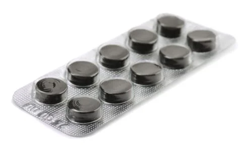 Charcoal pills Stock Photos