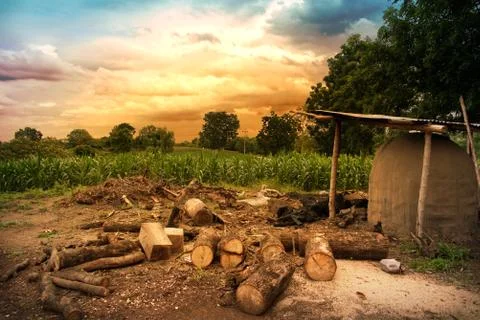 Charcoal pit Stock Photos