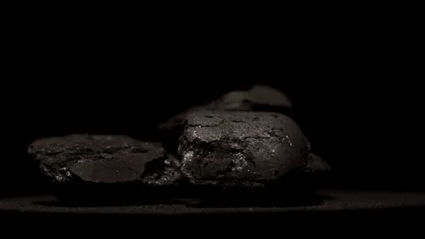 Charcoal on a rotating stand Video stock 85526572