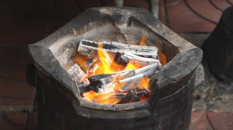 Charcoal stove Stock Footage 60706220