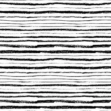 Charcoal thick and thin lines seamless pattern. Stock Illustration