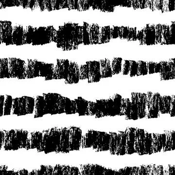 Charcoal thick horizontal lines hand drawn pattern Stock Illustration