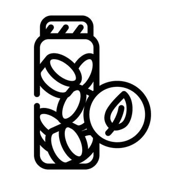 Charcoal toothpaste tablets zero waste line icon vector illustration Stock Illustration