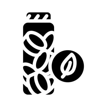 Charcoal toothpaste tablets zero waste glyph icon vector illustration Stock Illustration