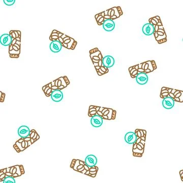 Charcoal toothpaste tablets zero waste vector seamless pattern Stockillustratie