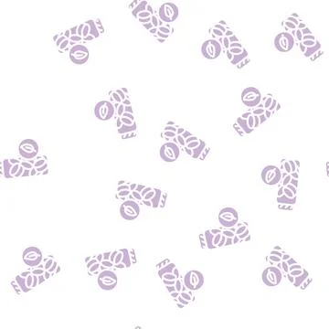 Charcoal toothpaste tablets zero waste glyph vector seamless pattern Stock Illustration