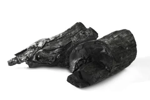 Charcoal on white Stock Photos