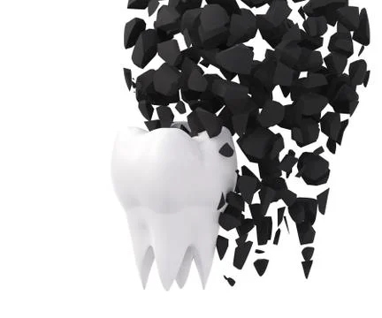 Charcoal for white teeth on white background Illustrazione stock