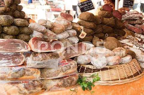 Charcuterie Market Stall In France