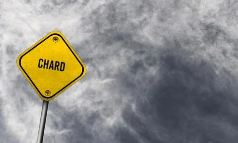 Chard - yellow sign with cloudy background Stock Illustration