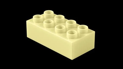 Chardonnay Plastic Lego Block Isolated on a Black Background. Stock Illustration