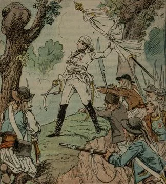 Charette is the real hero of the war of Vendee, e Memorial de Sainte Helene b Stock Illustration