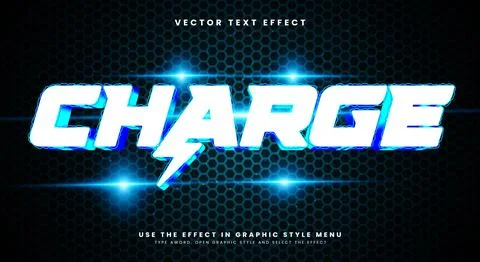 Charge 3D editable text effect template 스톡 일러스트