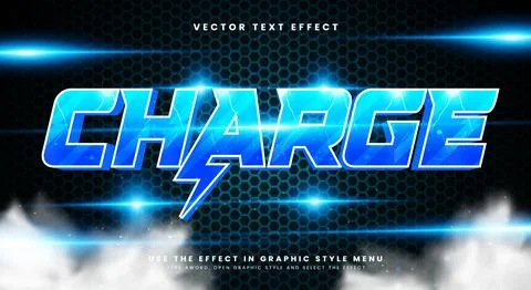 Charge 3d editable text effect template 스톡 일러스트
